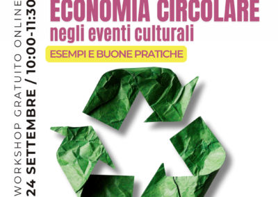 ECO PLUS. In arrivo il 24 settembre il workshop sull’economia circolare negli eventi culturali