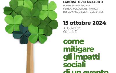 ECO PLUS. In arrivo il 15 ottobre il laboratorio gratuito “Come mitigare gli impatti sociali di un evento”